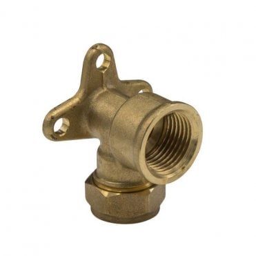 15mm x ½" Brass Wall Plate Elbow