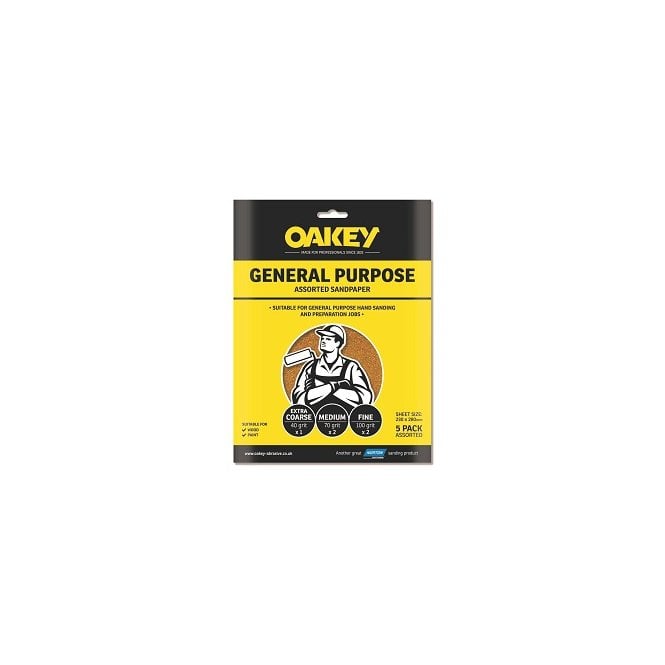 Beatsons Oakey General Purpose Fine Sandpaper (5 Pack)
