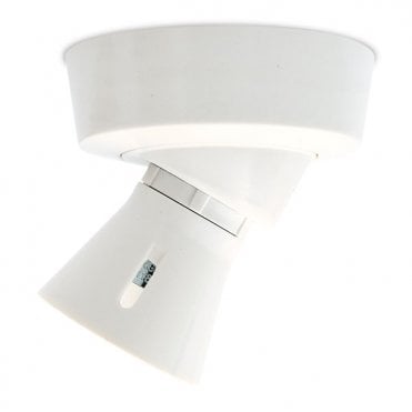 White 2 Terminal Angled Batten Holder