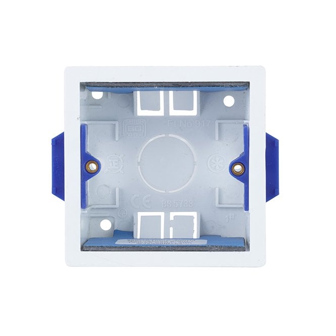 BG Electrical White Dry Lining Box 1G 47mm
