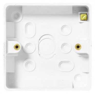 White Round Moulded Pattress Surface Box 1G 32mm