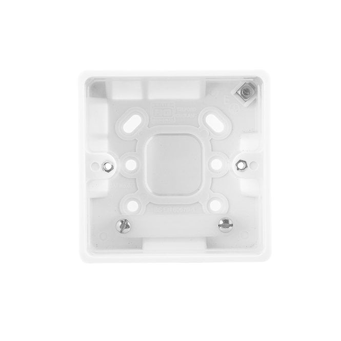 BG Electrical White Round Moulded Pattress Surface Box 1G 45mm