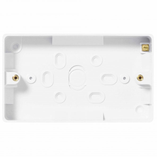 BG Electrical White Round Moulded Pattress Surface Box 2G 32mm