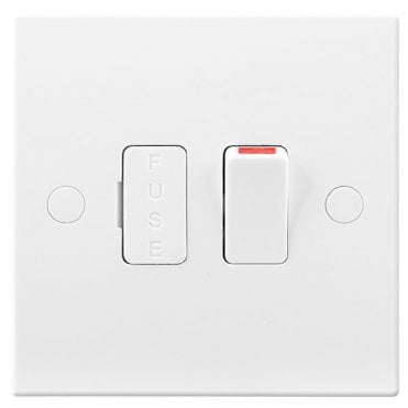 White Square Moulded 13A Fused Connection Unit