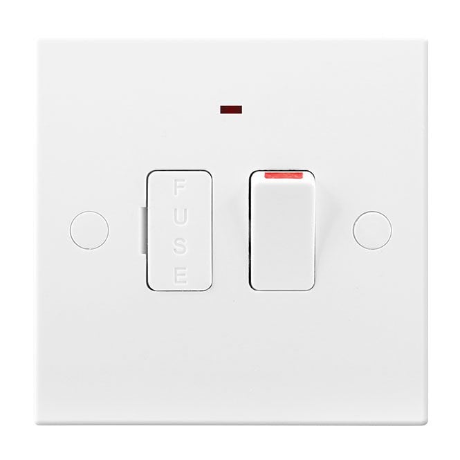 BG Electrical White Square Moulded 13A Fused Connection Unit w/ Power LED Indicator