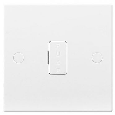 White Square Moulded 13A Unswitched Fused Connection Unit