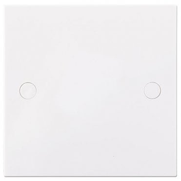 White Square Moulded 1G Blank Plate