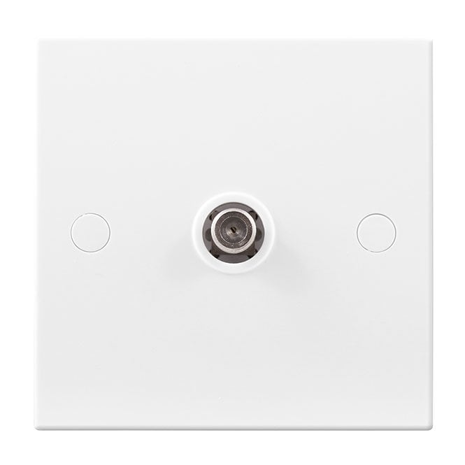 BG Electrical White Square Moulded 1G Satellite Socket