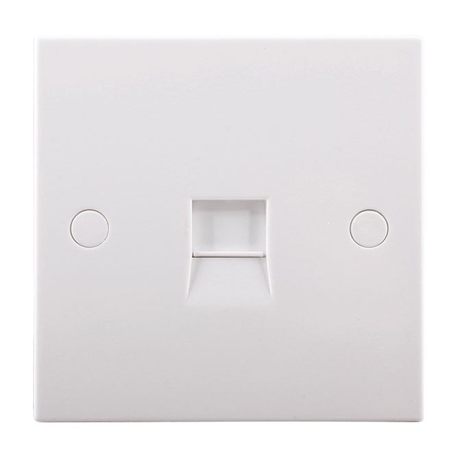 BG Electrical White Square Moulded 1G Telephone Socket Master