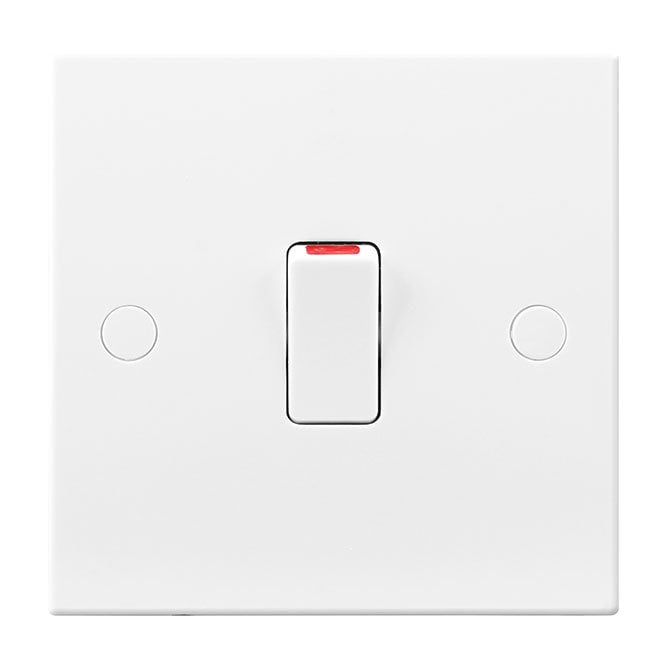 BG Electrical White Square Moulded 20A Double Pole Switch