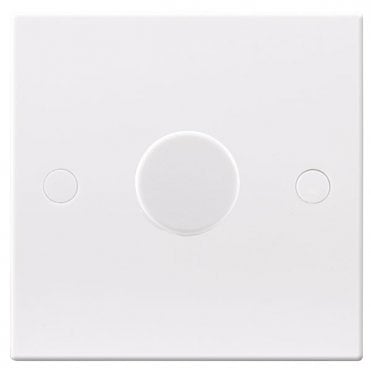 White Square Moulded 400W 1G 2 Way Dimmer Switch
