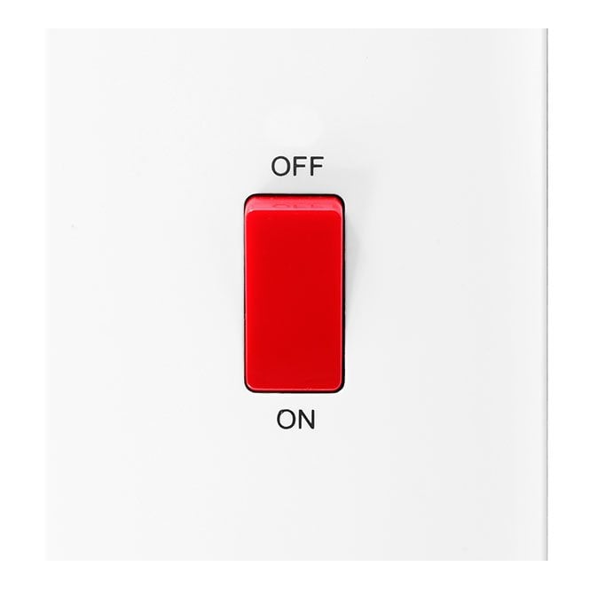 BG Electrical White Square Moulded 45A Double Pole Switch