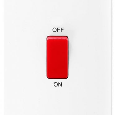 White Square Moulded 45A Double Pole Switch