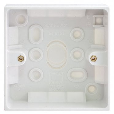 White Square Moulded Pattress Surface Box 1G 32mm