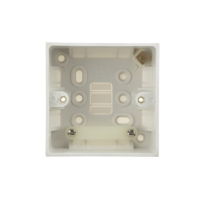 BG Electrical White Square Moulded Pattress Surface Box 1G 45mm