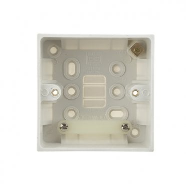 White Square Moulded Pattress Surface Box 1G 45mm