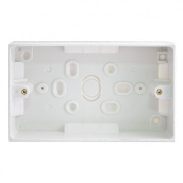 White Square Moulded Pattress Surface Box 2G 32mm