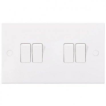 White Square Switch 10AX 4G 2 Way