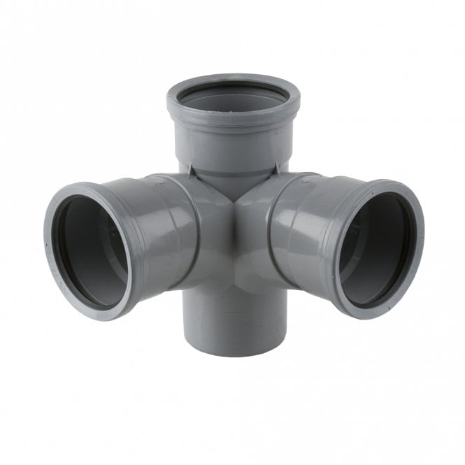 Brett Martin 110mm Push-Fit Soil 92.5º Triple Socket Corner Branch