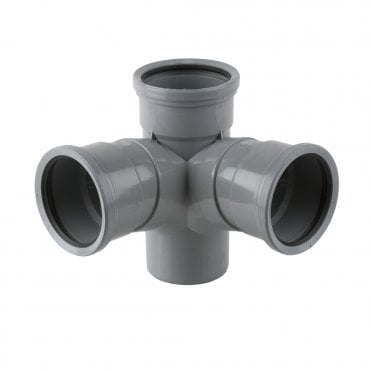 110mm Push-Fit Soil 92.5º Triple Socket Corner Branch