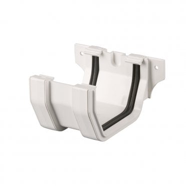 Brett Martin 114mm Squarestyle Gutter Joint / Union Bracket BR054 Artic White