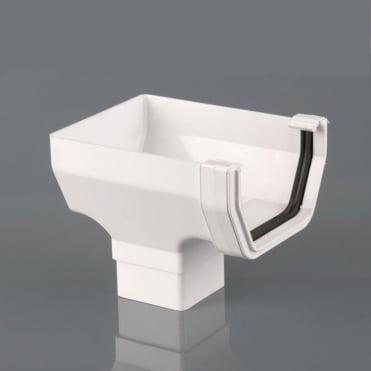 Brett Martin 114mm Squarestyle Stopend Outlet (BR556) Artic White
