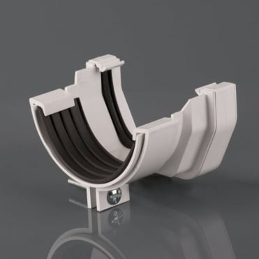 Brett Martin 114mm Squarestyle to Half Round Gutter Adaptor (BR591) Artic White