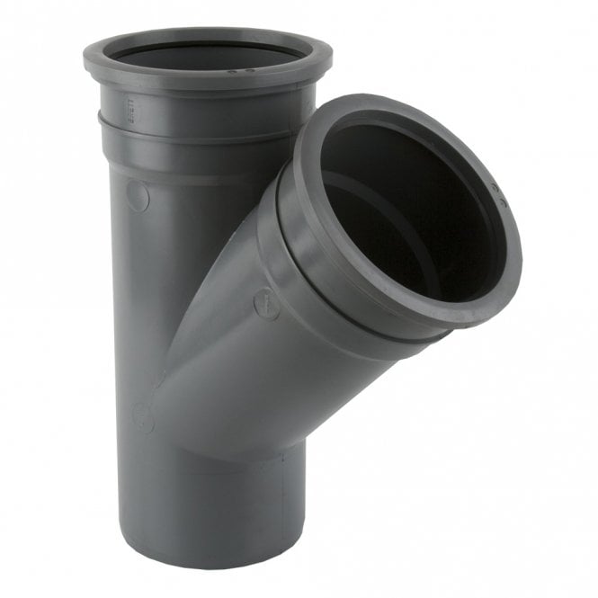 Brett Martin 160mm 135º Double Socket Branch Grey BR617