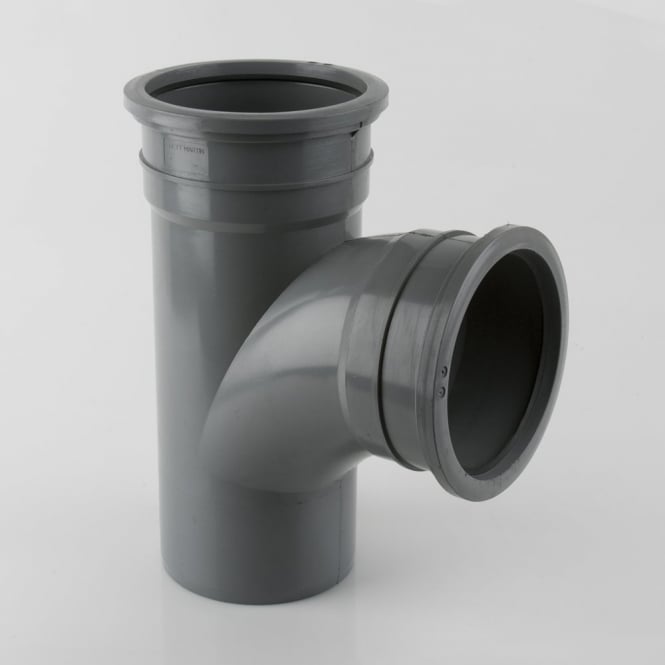 Brett Martin 160mm 92.5° Double Socket Soil Branch Grey