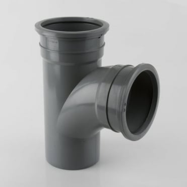 160mm 92.5° Double Socket Soil Branch Grey