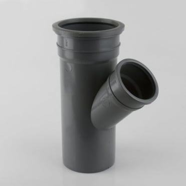 160mm x 110mm 135º Double Socket Branch Without Bosses Grey