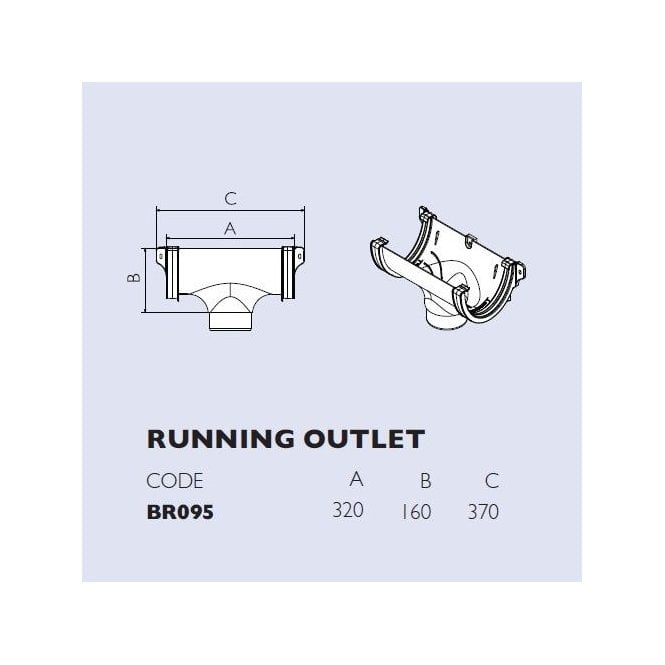 Brett Martin 170mm Deepstyle Gutter Running Outlet