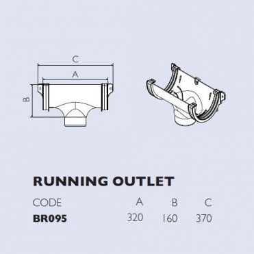 170mm Deepstyle Gutter Running Outlet