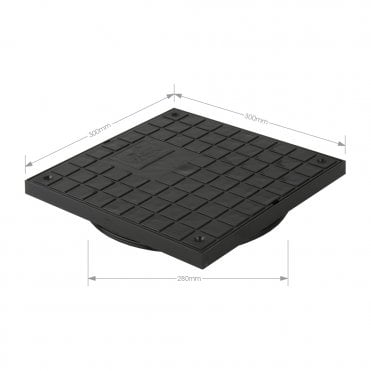 280mm Diameter Shallow Access Chamber Square Lid | Brett Martin