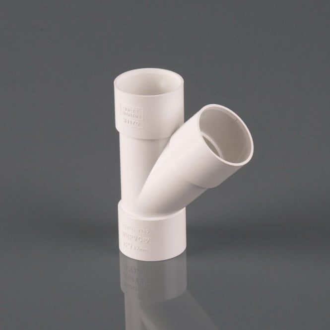 Brett Martin 40mm 135° Solvent Branch (Soil & Waste) - White - W2170