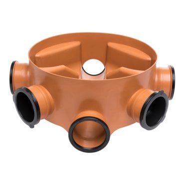 450mm x110mm Chamber Base (225mm Invert) (Inc. 3 Socket Plugs)