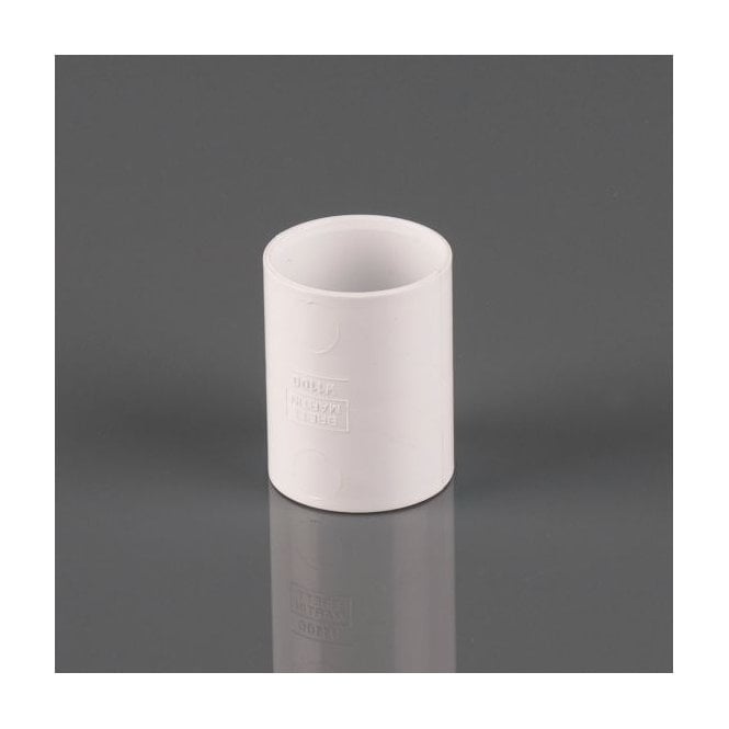 Brett Martin 50mm Solvent Straight Connector (Soil & Waste) - White - W3100