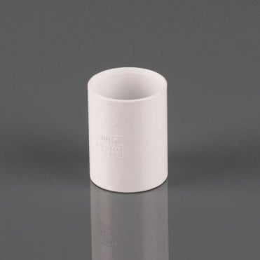 50mm Solvent Straight Connector (Soil & Waste) - White - W3100