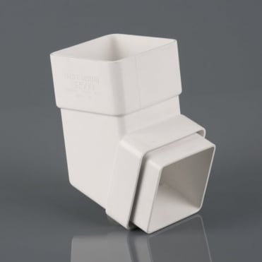 Brett Martin 65mm Square 112.5° Offset Downpipe Bend (BR509) Artic White