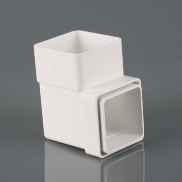 Brett Martin 65mm Square Downpipe 92.5° Bend (BR508) Artic White