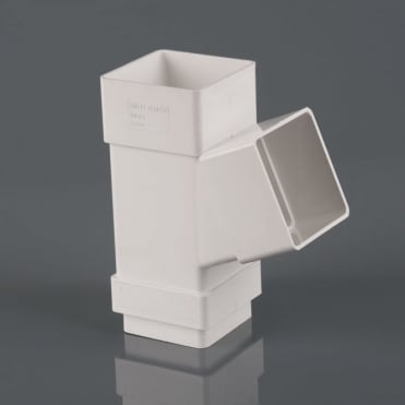 Brett Martin 65mm Square Downpipe Branch BR518 Artic White