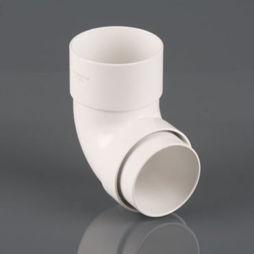 Brett Martin 68mm Round Downpipe 112.5° Offset Bend (BR209) Artic White