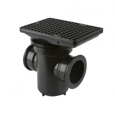 brett martin Back Inlet Roddable Gully 90º Outlet 110mm - Rectangular Grid