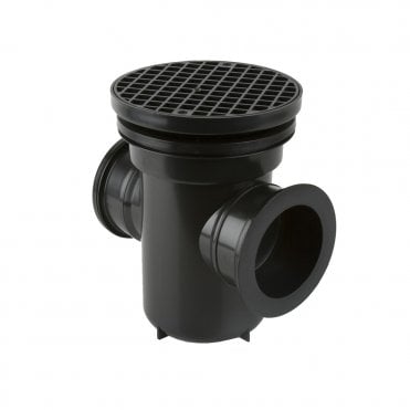 Back Inlet Roddable Gully 90º Outlet 110mm - Round Grid