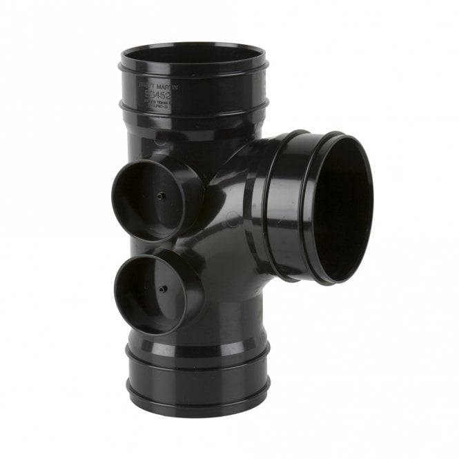 Brett Martin BS452 - 92½° Triple Socket Soil Branch with 4 Bosses