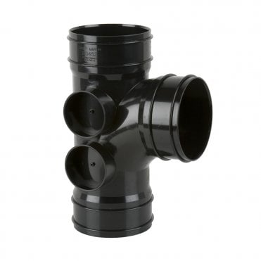 BS452 - 92½° Triple Socket Soil Branch with 4 Bosses