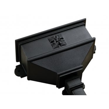 Cascade Long Hopper with Four leaf square cast iron effect