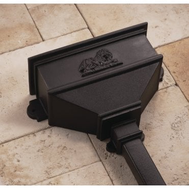 Cascade long Hopper with Lion, Cast Iron Effect