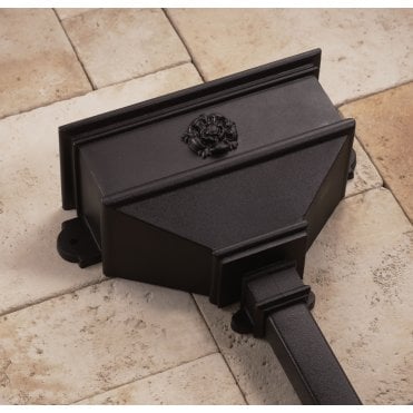 Cascade Long Hopper with Tudor rose Cast Iron Effect