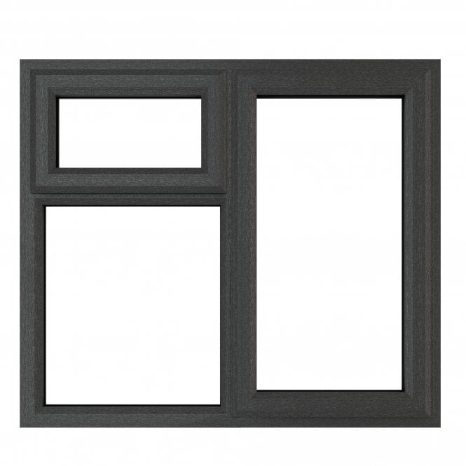 Crystal Triple Glazed Window Grey/White LH Top Clear